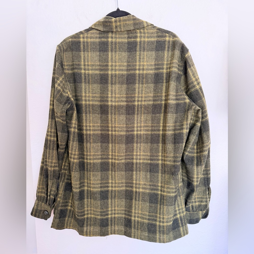 Pendleton Vintage Men’s 100% Virgin Wool Plaid Shirt Jacket 60’s-70’s. Size M - Picture 2 of 7
